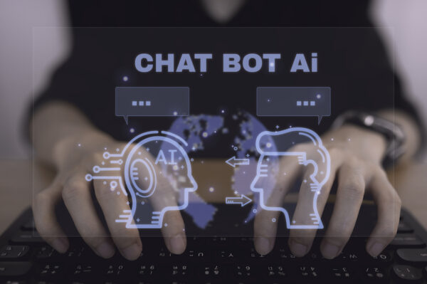 Chat with AI, Artificial Intelligence, man using technology smart robot